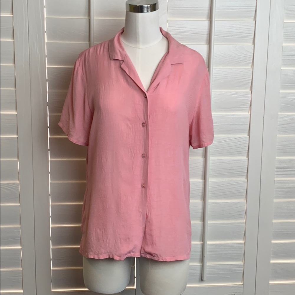 Tommy Bahamas pink 100% silk shirt size large